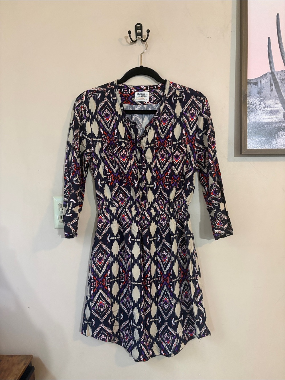 Anthro | Holding Horses Mira Southwestern Print Shirt Dress Size 4